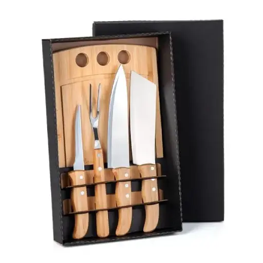 Kit Para Churrasco / Cozinha Em Bambu / Madeira / 
